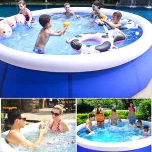 Inflatable Swimming Pool - Family Kiddie Pool for Yard, Garden, Outdoor Water Fun