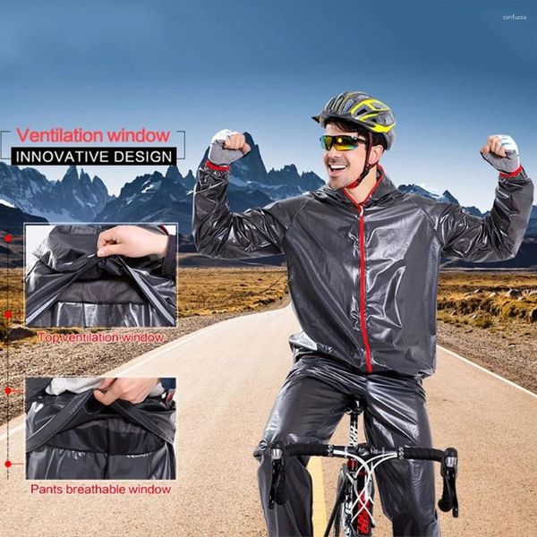 Chaquetas al aire libre Capa Conveniente Poliéster transparente TPU Cubierta NEGRA Accesorios de senderismo Manto Camping Adulto Impermeable unisex