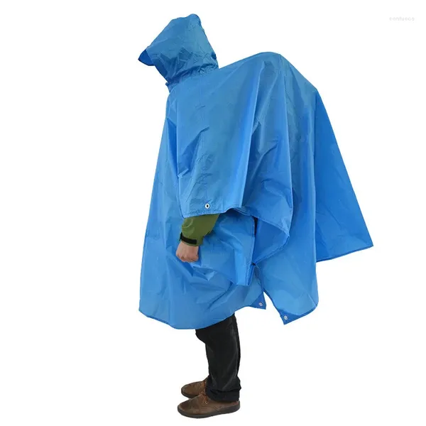 Vestes d'extérieur pliables et portables 3 en 1, imperméable de voyage en nylon multifonctionnel, poncho de randonnée ultra large