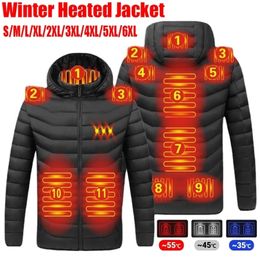 Outdoor Jackets Hoodies 11 Gebieden verwarmde jas USB Heren Winter Outdoor Elektrische verwarming Jassen Warm Sport Thermal Coat Kleding VERWIJDERBAAR VOT 221105