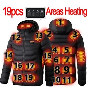 Outdoorjassen Hoodies 19/11/9 zone verwarmingsjack Elektrisch verwarmingsjack voor heren Thermisch verzinkt jack Heren dames katoenen winterjack met verwarming 231116