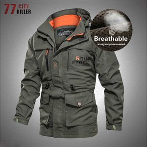 Outdoor Jackets Sweats à capuche grande taille 6XL militaire Bomber veste hommes automne séchage rapide multi-poches tactique vestes coupe-vent hommes imperméable extérieur manteaux 0104