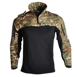 Vestes d'extérieur Hoodies Respirant Séchage rapide Vêtements de chasse en plein air Uniforme militaire Tactique Grenouille Costume de combat Airsoft Sniper Shirt 0104