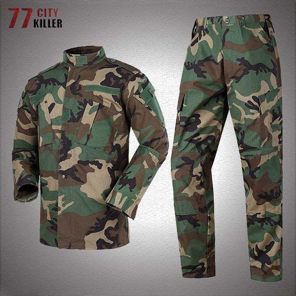 Outdoor Jackets Sweats à capuche Camouflage ensembles tactiques hommes en plein air SWAT Combat armée formation uniforme costume hommes militaire Airsoft chasse vestes et pantalons cargo 0104