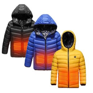 Vestes d'extérieur Sweats à capuche Veste chaude d'hiver pour enfants Gilet de chargement USB Vêtements électriques Coton Lavable pour enfants Randonnée chaude 231026