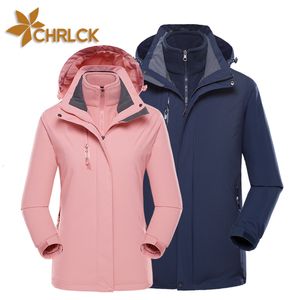 Outdoor Jackets Sweats à capuche CHRLCK 3 en 1 veste de randonnée épaisse imperméable hiver coupe-vent chaud Camping hommes femmes Couples coupe-vent manteau 230926