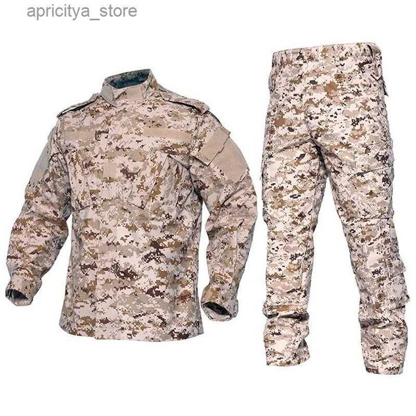 Vestes extérieures Hoodies désert jungle camouflage extérieur uniforme tactique de combat militaire de chasse à la chasse à la randonnée