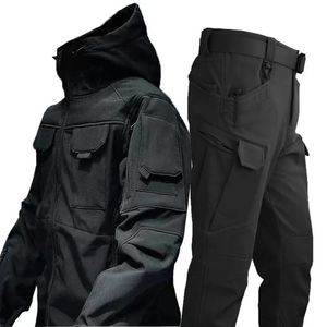 Vestes d'extérieur Sweat à capuche pour hommes hiver polaire armée militaire tactique imperméable Softshell vestes manteau pantalons de Combat pêche randonnée Camping escalade pantalon 231120