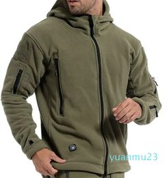 Chaquetas al aire libre Sudaderas con capucha Hombres Invierno Polar Térmico Chaqueta táctica militar Deportes al aire libre Abrigo con capucha Senderismo Caza Combate Camping Ejército Soft Shell