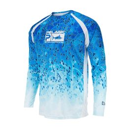 Outdoor Jackets Hoodies Pelagic Fishing Heren Lange Mouw Performance Shirt 50 UPF BESCHERMING Snelle droge tops lichtgewicht dunne ademende buitenoverhemden 230311