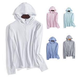 Outdoorjassen Hoodies UPF 50 UV-zonbescherming Kleding Dames Heren Hoodie met rits Lange mouwen Ademende buitenkleding Vissen Hardlopen Wandeljack 220830