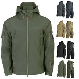 Jaquetas ao ar livre Hoodies Inverno Outono Fleece Homens Jaqueta Militar Tático Terno À Prova D 'Água Pesca Caminhadas Camping Fatos Casaco Térmico 230926