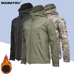 Vestes d'extérieur Sweats à capuche hiver hommes veste polaire tactique imperméable Softshell Camping pêche randonnée manteaux thermique Camouflage coupe-vent 230926