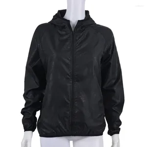 Vestes d'extérieur unisexe cyclisme course veste imperméable manteau de pluie noir XL ultra résistant aux UV coupe-vent crème solaire coupe-vent avec sac