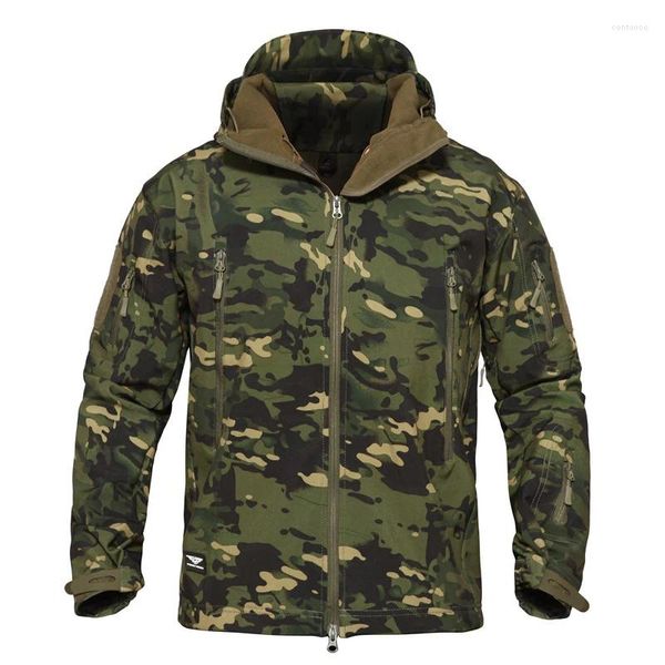 Chaquetas al aire libre chaqueta de senderismo a prueba de viento de invierno para hombre abrigo de caza térmico rompevientos polar de camuflaje militar