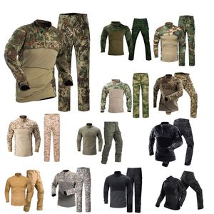 Buiten Tactical Combat Camouflage T-shirtbroek Set Kleding Battle Dress Uniform BDU Set Jungle Hunting Cloths Woodland Schieten No05-013B