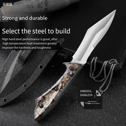 Cuchillo al aire libre camping portátil cocinero cuchillo multifuncional alto dureza supervivencia al aire libre de defensa autodefensa atada abierta