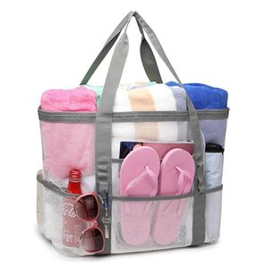 Outdoor Grote Capaciteit Kinderen Speelgoed Opbergzakken Zwemmen Strandtas Vrouwen Make-up Winkelen Handtas Portable Mesh Bag