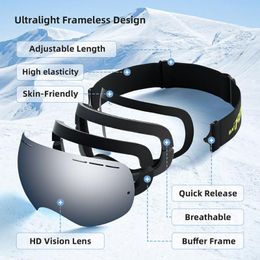 Lignes de ski sphérique extérieures de haute qualité TPU TPU Adulte Mountaine d'alpinisme Anti-couche anti-brouillard Anti Ultraviolet Ski Goggles