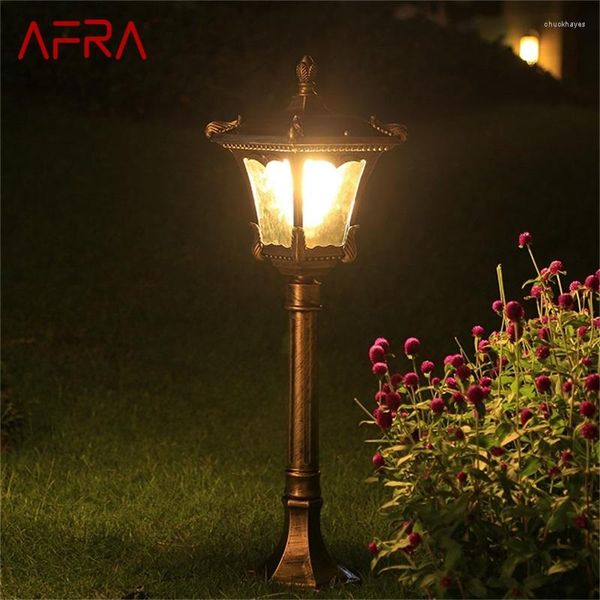 Luces de césped al aire libre, lámpara de jardín marrón Retro, LED impermeable IP65, decorativa para el hogar para dúplex