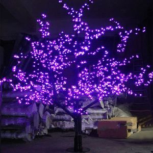 Lámpara LED para árbol de flor de cerezo artificial para exteriores, lámpara para árbol de Navidad, 1248 Uds., LED de 6 pies, 1,8M de altura, 110VAC, 220VAC, resistente a la lluvia, 227K