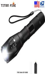 Lampe de poche LED d'extérieur, torche étanche Ultra lumineuse, T6, 5 Modes, Zoomable, 8622503 lm