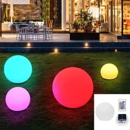 Buiten LED Garden Ball Lights Remote Control Floor Street Lawn Lamp Zwembad Houdingpleeg Holiday Huis Decoratie 240411