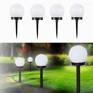 La pelouse actionnée solaire extérieure de LED allume la lumière ronde de pieu de jardin de globe imperméable pour la décoration de voie de cour de patio