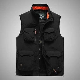 Extérieur de loisirs pour hommes gilet pêche à la pêche gilet de chasse multi-poche collier de couleur solide zipper tactiques tactiques colete 240408