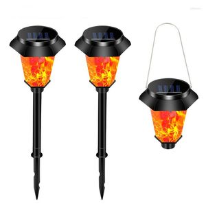 Buiten verlichtingstuin Lichten Zonne Lawn Light Flickering Flame Torch Yard Patio Decoratie