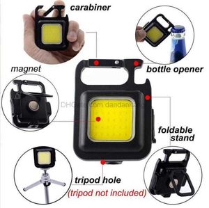 Éclairage extérieur Lanternes super lumineuses Mini lampe de poche Lampe de camping COB Porte-clés Lampe de travail Projecteur rechargeable avec aimant puissant Lampe étanche IP64