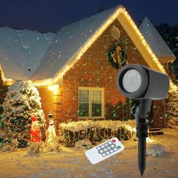 RG Moving Stars Garden Light Proyector de efecto navideño Luz láser Iluminación exterior Lámpara de césped impermeable para fiestas Vacaciones Casa Decorar luces