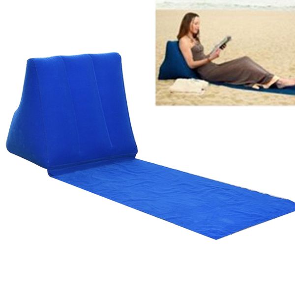 Coussin de chaise longue extérieure Lit d'air de loisirs Matelas de voyage portable Camping Repos pliant avec chaise d'oreiller gonflable Tapis de plage Y200723
