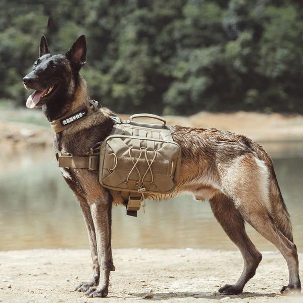 Mochila para perros mediana al aire libre, mochila portátil, correa para el pecho grande para mascotas, entrenamiento de caza, mochila de batalla de guerra militar, bolsas de equipo táctico