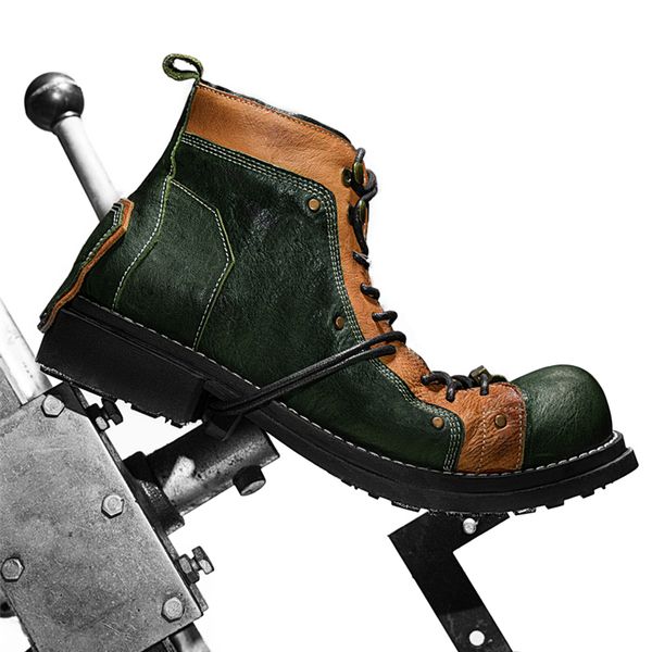 Botas de tobillo o mujer al aire libre Botas genuinas de cuero genuino alto de gran tamaño Boots militares de color mixto zapatos de paracaidismo masculino o femenino zapatos personalizados 15 días envío