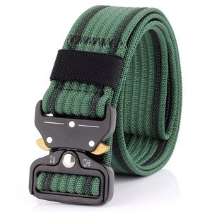 Men extérieur ceinture tactique en nylon armée de boucle métallique