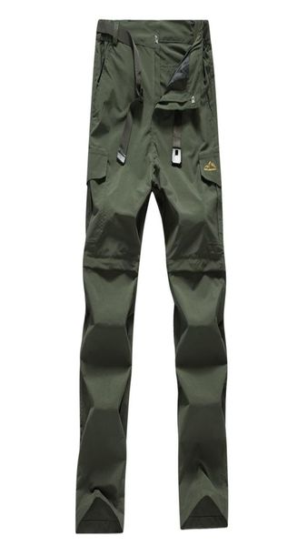 Pantalon cargo Convertible extensible à séchage rapide pour hommes en plein air léger avec fermeture éclair en bas pour la randonnée en Camping 88023785679