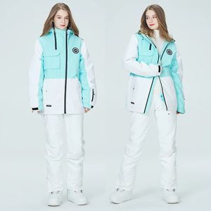 Outdoor Heren Dames Snowboard Capuchon Winter Warm Skipak Winddicht Waterdicht Bergregenjas Sneeuwkleding Set 231220