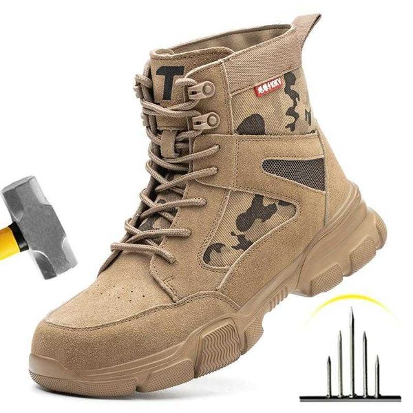 Botas de trabajo para hombres al aire libre Zapatos de seguridad Bota antipinchazos Punta de acero Indestructible Protección contra el desierto 230922