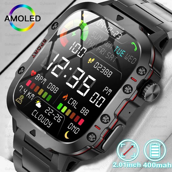 En plein air militaire 3ATM étanche montre intelligente hommes 420mAh batterie fréquence cardiaque sport Fitness montres Bluetooth appel Smartwatch 240326