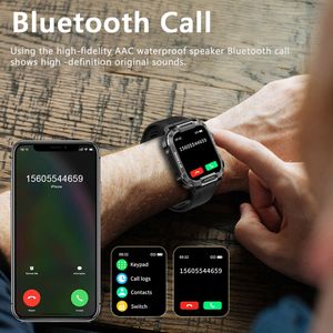 Montre intelligente militaire extérieure hommes Bluetooth appel Smartwatch pour Xiaomi Android IOS étanche montres de fitness