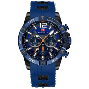 Extérieur MINI FOCUS Multifonction Cadran Lumineux Quartz Hommes Montres Montre Mode Sport Silicone Bande Montres Avec Travail Sub182T