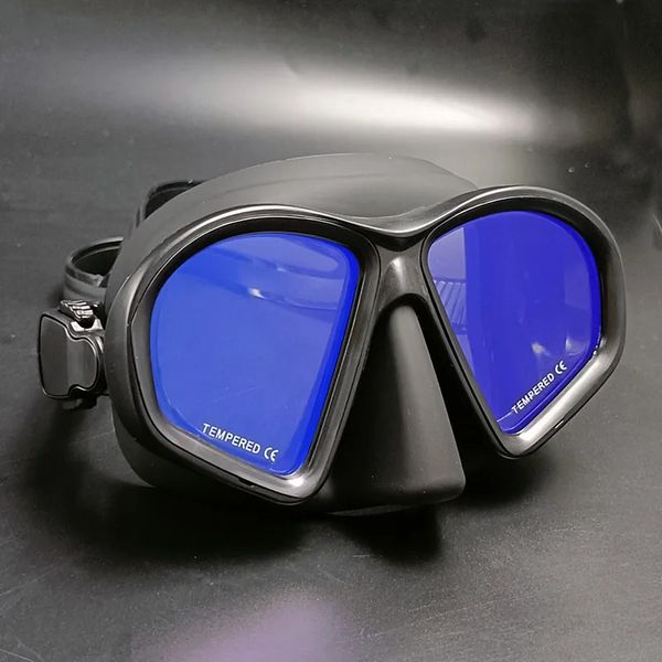 Máscara de natación con espejo al aire libre, gafas de buceo profesionales con tubo de snorkel de bajo volumen para apnea 240321