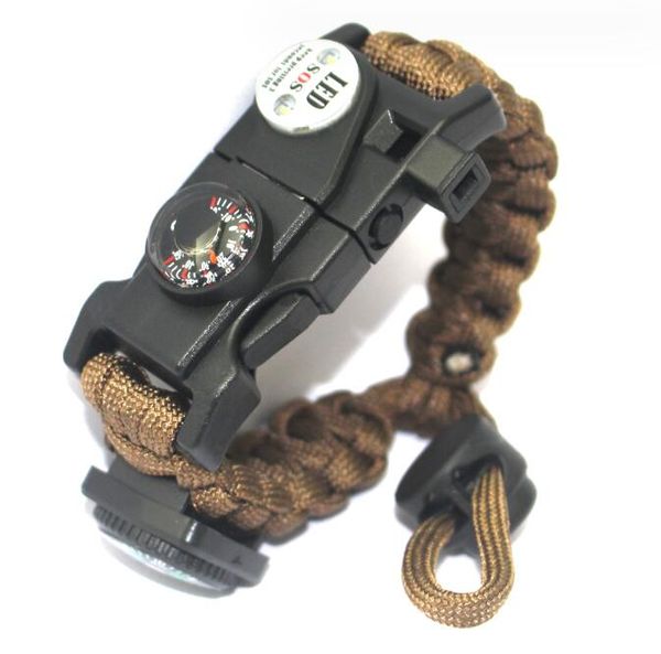 Bracelet de survie paracorde multifonction extérieur hommes femmes bracelet 11 en 1 Camping aventure Kit d'équipement de sauvetage d'urgence Bracelets de corde de survie