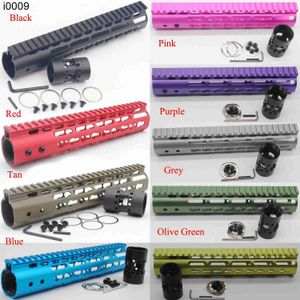 Buiten nieuwe 9 kleuren 10 inch lengte ultralicht slanke keymod handguard rail gratis float mount systeem gratis verzending