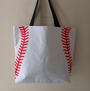 sacs de couture de baseball en plein air 5 couleurs 16,5 * 12,6 * 3,5 pouces poignée en maille Sac à bandoulière imprimé cousu Fourre-tout Sac à main Toile Sport Voyage Plage