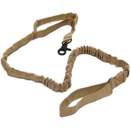 Laisse tactique d'extérieur en nylon pour chien, sangle extensible et anti-impact pour grand chien, laisse d'extérieur pour animal de compagnie, collier pour chien