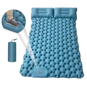 Coussinets d'extérieur Matelas pneumatique pour 2 personnes pour le camping en sac à dos 196 125 Tapis de couchage de 9 cm avec oreiller à gonflage rapide 230307