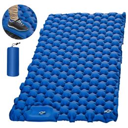 Coussins extérieurs Double Camping Tapis de Couchage Auto Gonflable Extérieur Large Coussin de Couchage Nylon TUP Protable Air Matelas Lit Randonnée 230210