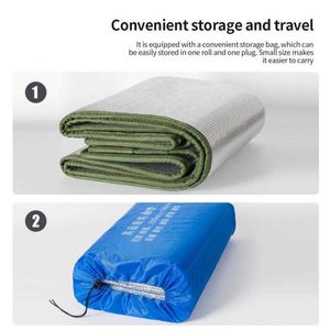 Tampons extérieurs tapis de pique-nique pliable Camping étanche à l'humidité PVC épaisseur élargir Film d'aluminium pliant plage W0422